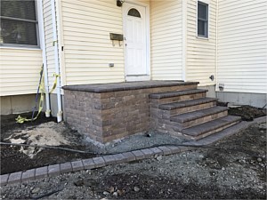 cambridge ledgestone wall stoop sahara chestnut bullnose plainview porch steps stoop